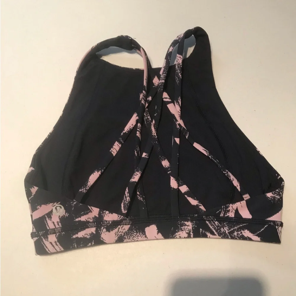 Lululemon Free To Be Serene High Neck Sports Bra Navy Blue Size 4 - Picture 5 of 6